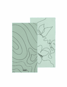 Whispering wings beach towel – white background, both full sides of towel showing