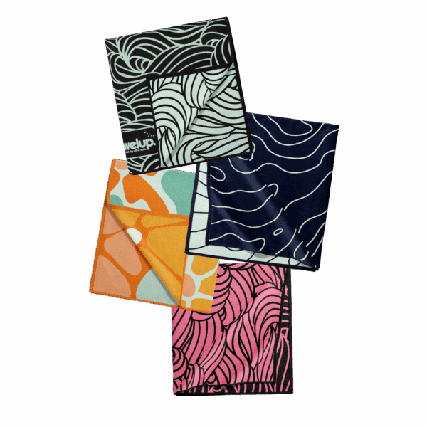 White background, bundle of 4 gym towels