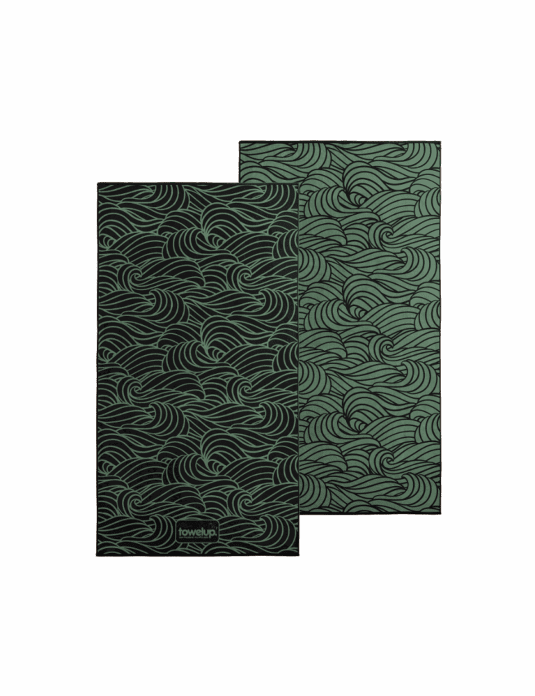 Swell earth eco gym towel Australia – white background, both full sides of towel showing