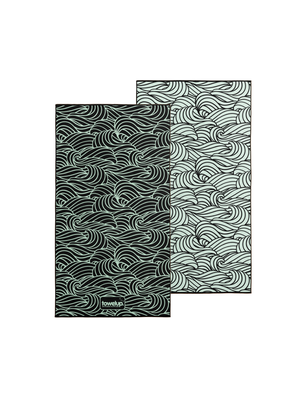 4 Swell mint eco gym towel Australia – white background, both full sides of towel showing