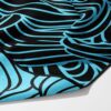 Swell Sky blue gym towel – white background, zoomed in bottom right, corner folded to show reverse