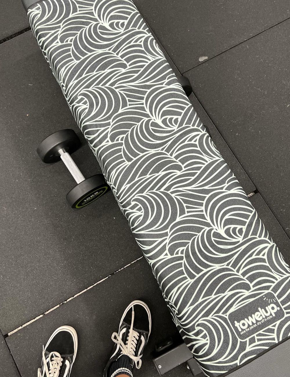 97 A gym towel thrown over gym equipment